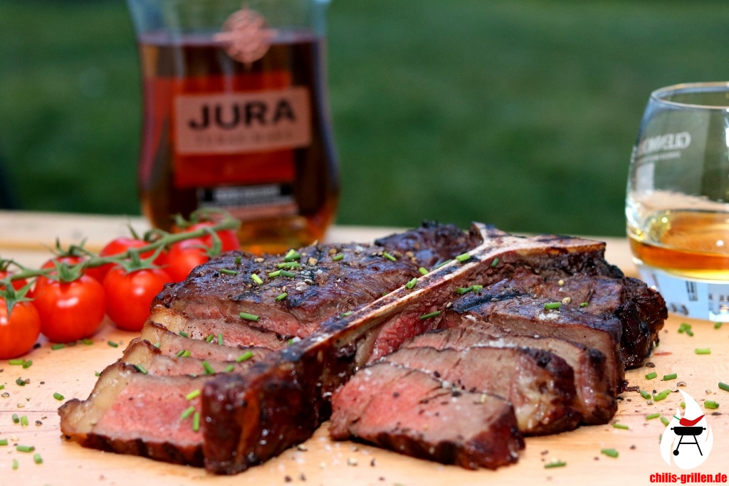 Porterhouse-Steak von der Whiskyplanke