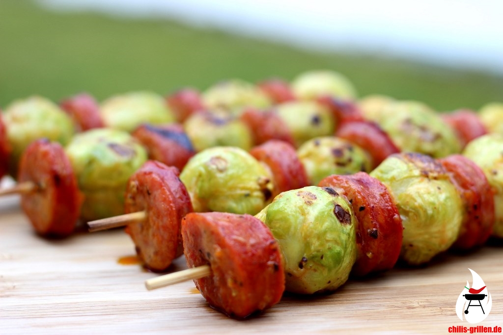 Chorizo-Rosenkohl-Spieße